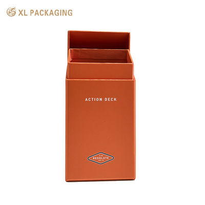 Caixa rígida de tampa com design de abertura angulada e impressão a cores Pantone para embalagens de papel de cigarro de luxo