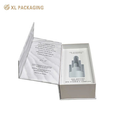 Caixa cosmética de luxo reciclável com impressão completa em 4 cores e inserção de EVA moldada sob medida para embalagens de cuidados com a pele