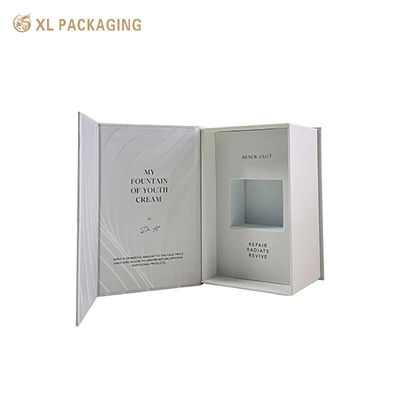 Caixa de presente de creme facial magnético de luxo personalizado reciclável de 2 mm Caixa de embalagem de cuidados com a pele de papel rígido com EVA inserir logotipo de folha de ouro em relevo