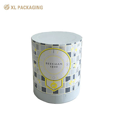 Pacotes de tubos de papel de borda plana personalizados, estampagem em folha de prata Matt, embalagem em cilindro interior de cosméticos branco vazio