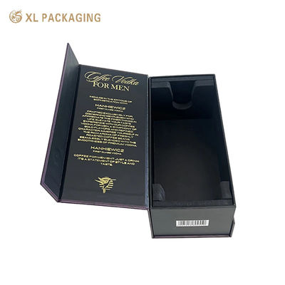 Caixa de Presente Magnética Personalizada para Vinho com Papel Rígido de 2mm, Estampagem em Folha de Ouro e Inserção de Espuma EVA para Embalagem de Bebidas Alcoólicas