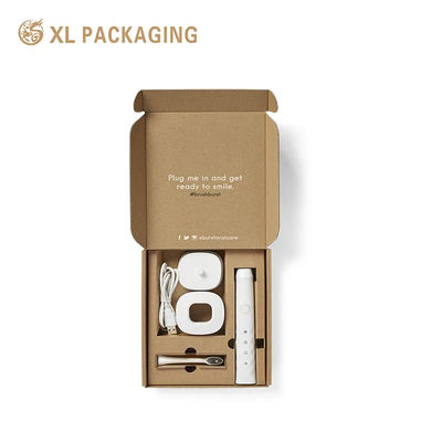 Caixa corrugada Kraft marrom ecológica Impressão em branco personalizada, embalagem de inserção pré-cortada para kit de escova de dentes elétrica