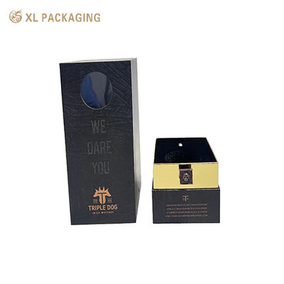Fábrica de Caixas de Embalagem Personalizadas XL Embalagem Personalizada Caixa de Presente de Vinho com Logotipo em Folha de Ouro Impresso com Tampa e Base de Janela Fábrica de Caixas de Papel