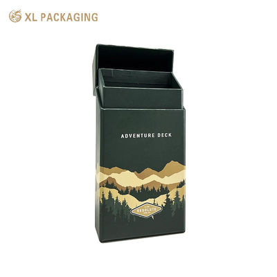 Caixa de embalagem de charuto inclinada personalizada por atacado de 3 peças, laminação fosca com impressão CMYK verde escuro dentro da caixa rígida de tabaco